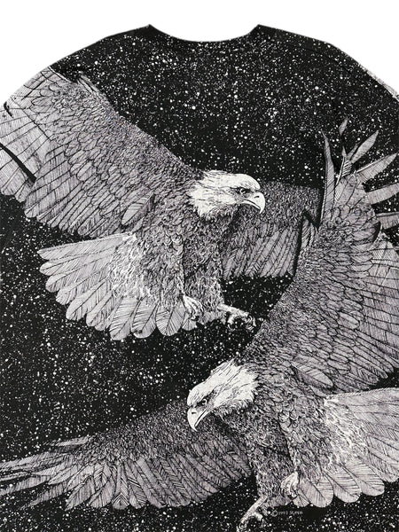 Vintage 1993 bald eagle all over print tee - XL