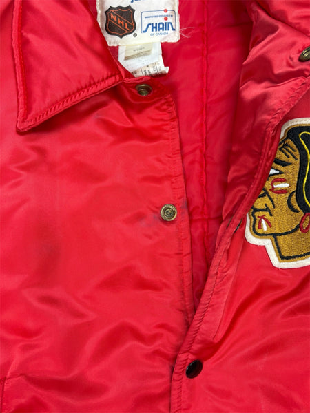 Vintage Shain Chicago Blackhawks insulated satin jacket - M