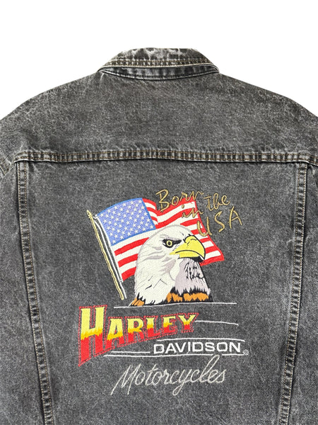 Vintage Harley Davidson Born in the USA jean jacket - L