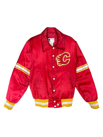 Vintage Shain Calgary Flames insulated satin jacket - M