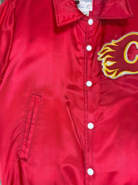 Vintage Shain Calgary Flames insulated satin jacket - M