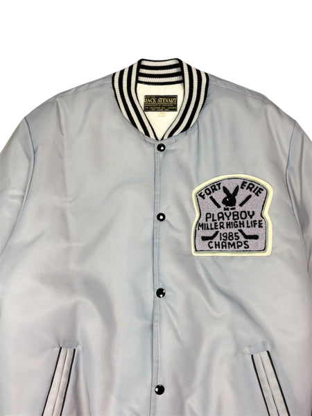 Vintage 1985 Fort Erie Playboy Miller High Life Hockey Champs satin jacket - XL