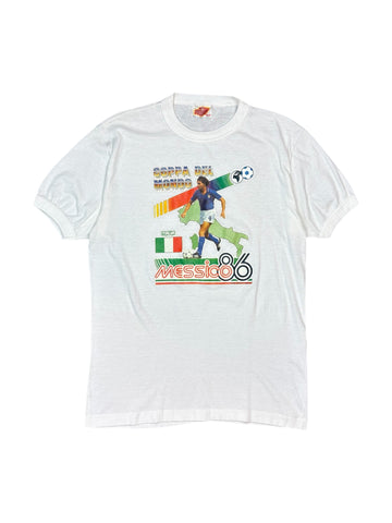 Vintage Italy 1986 Mexico World Cup ringer tee - S