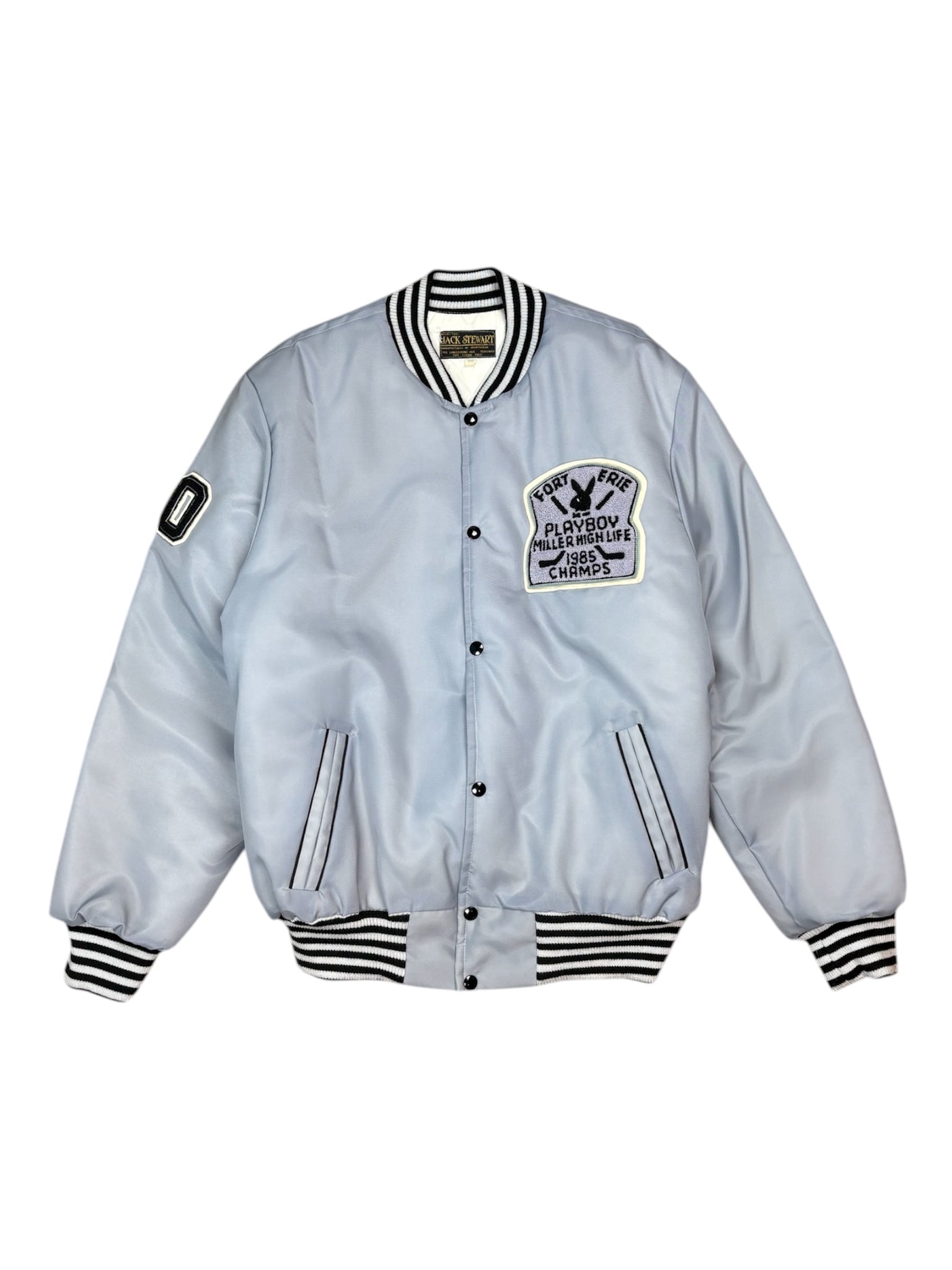 Vintage 1985 Fort Erie Playboy Miller High Life Hockey Champs satin jacket - XL