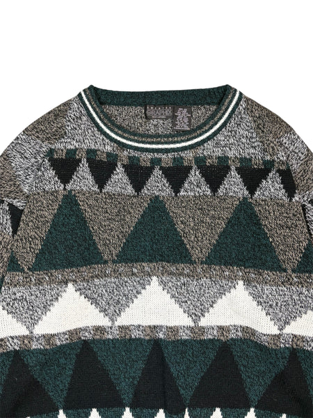 Vintage knit pattern sweater - 2XL