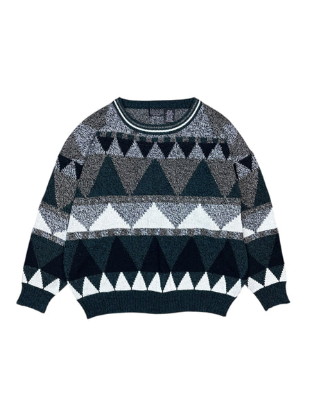 Vintage knit pattern sweater - 2XL