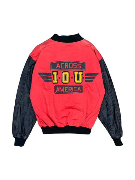 Vintage I.O.U. Across America leather varsity jacket - L