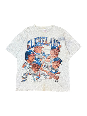 Vintage Cleveland Indians Stadium Stars big head tee - L