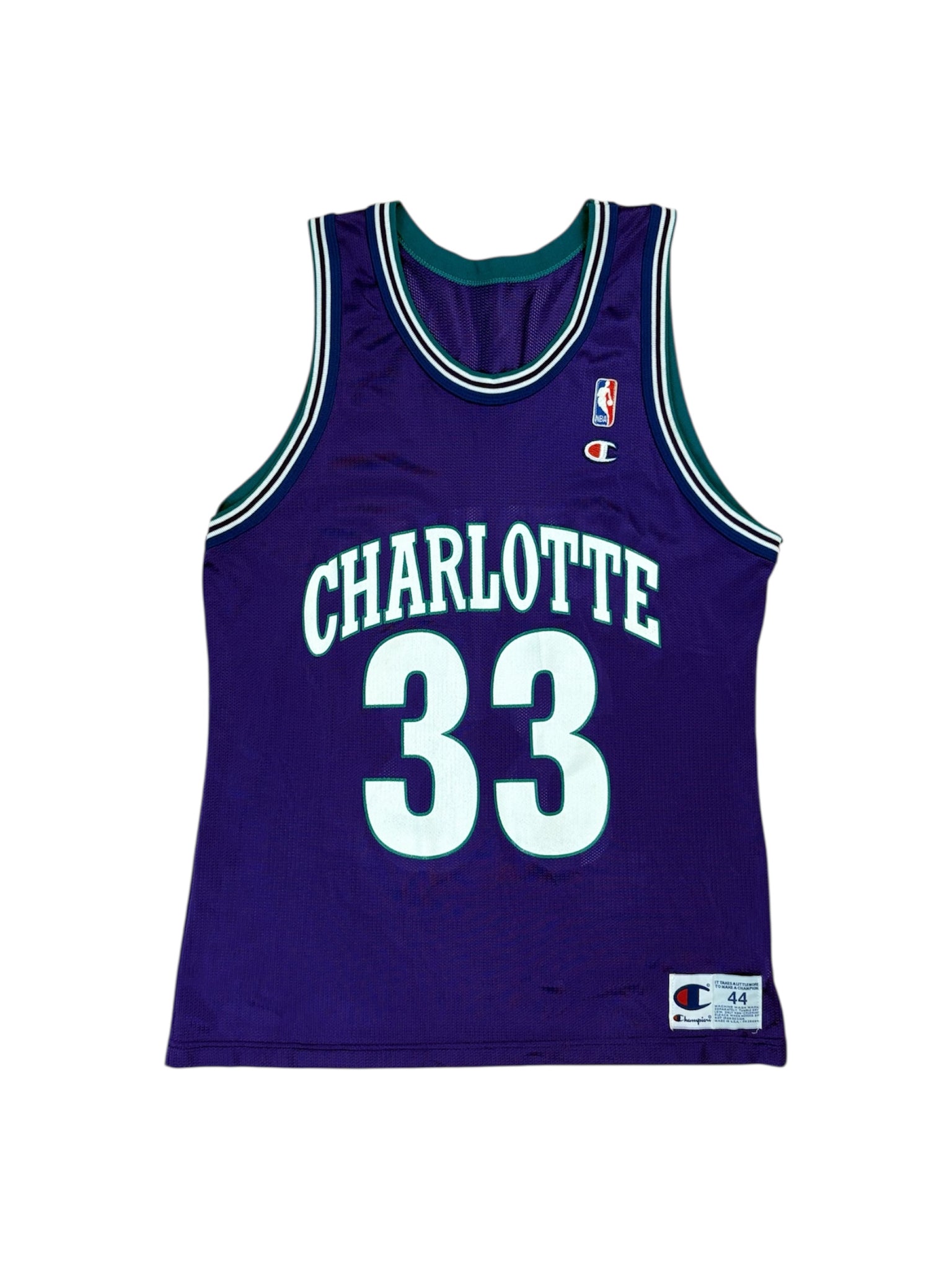 Vintage Champion Charlotte Hornets Alonzo Mourning jersey - L