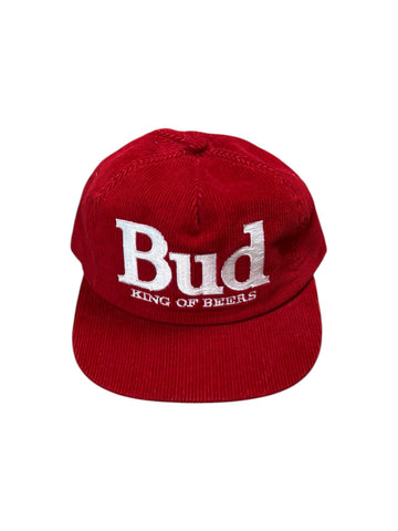 Vintage Bud King of Beers corduroy snapback hat